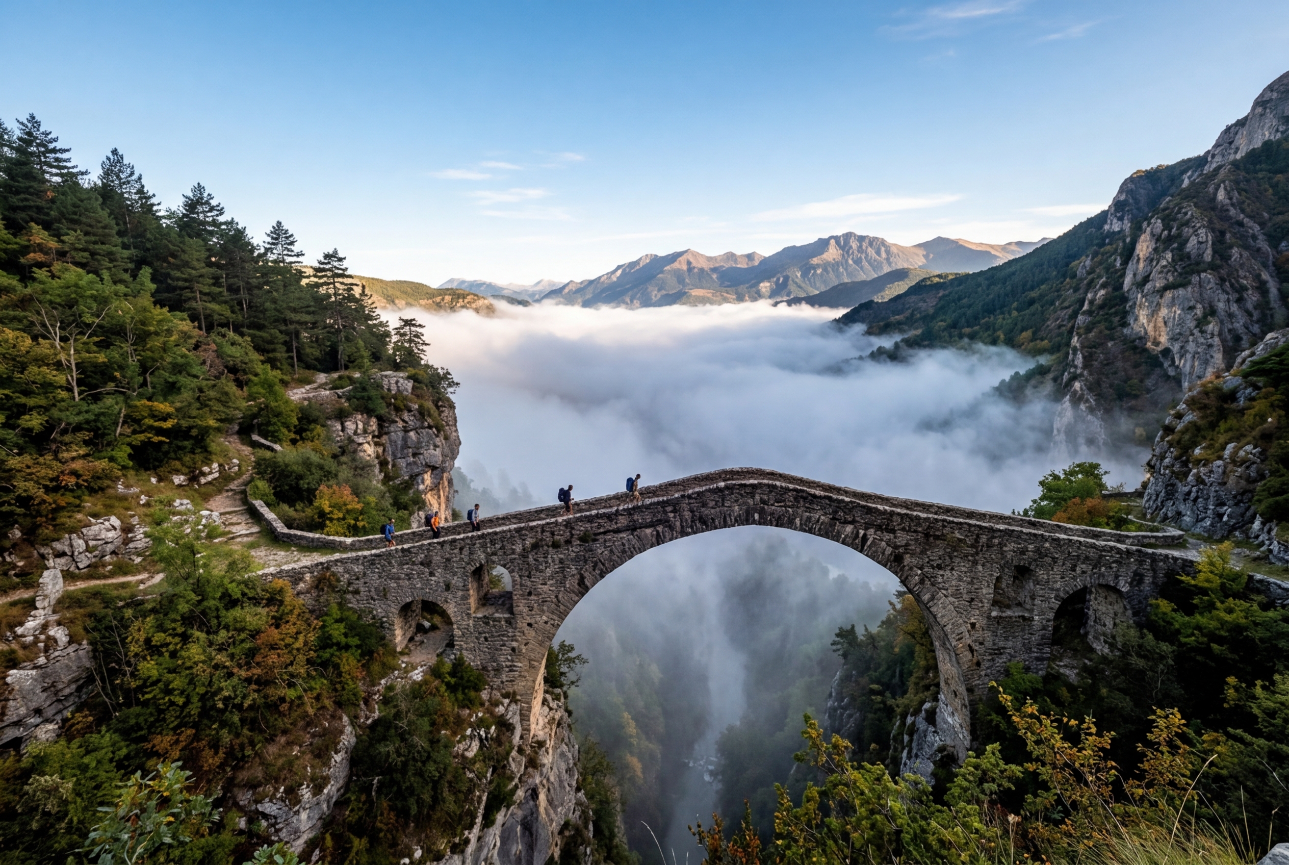 A fortress-like stone structure on a coastal cliff with waves crashing below and clear skies above representing algorithmic resilience and structural durability