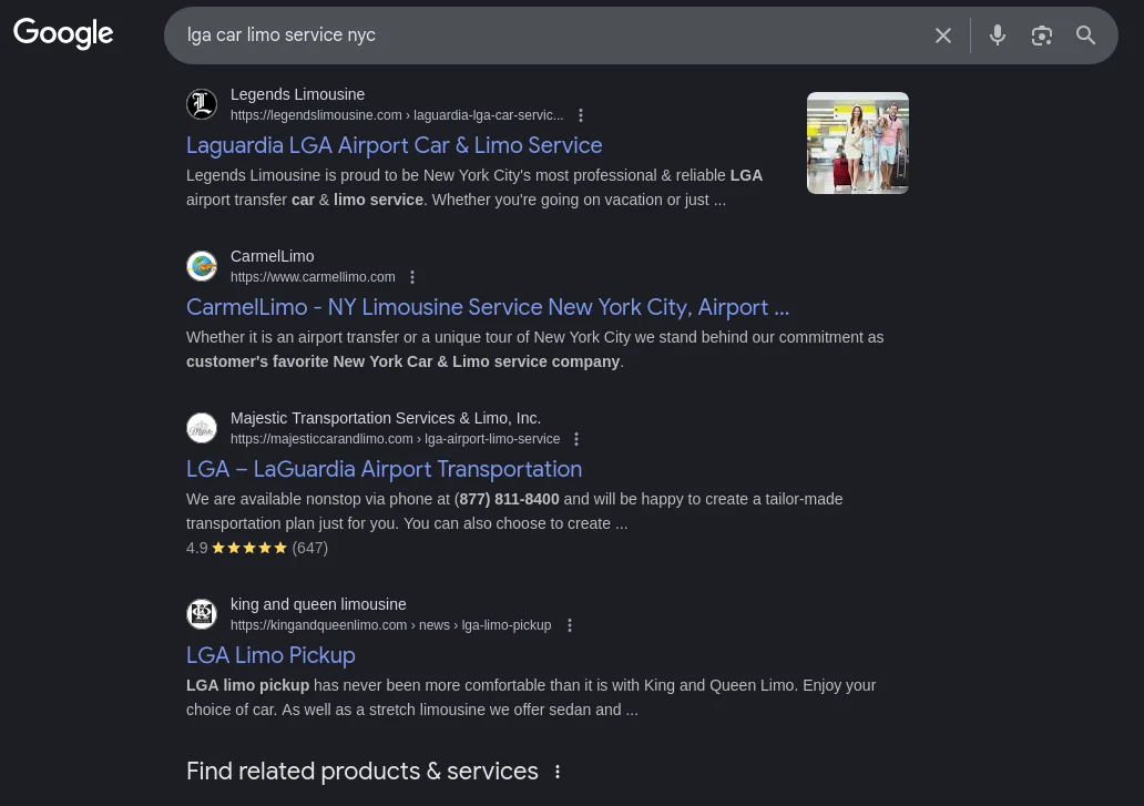 Legends #1 for LGA Car Limo Service NYC