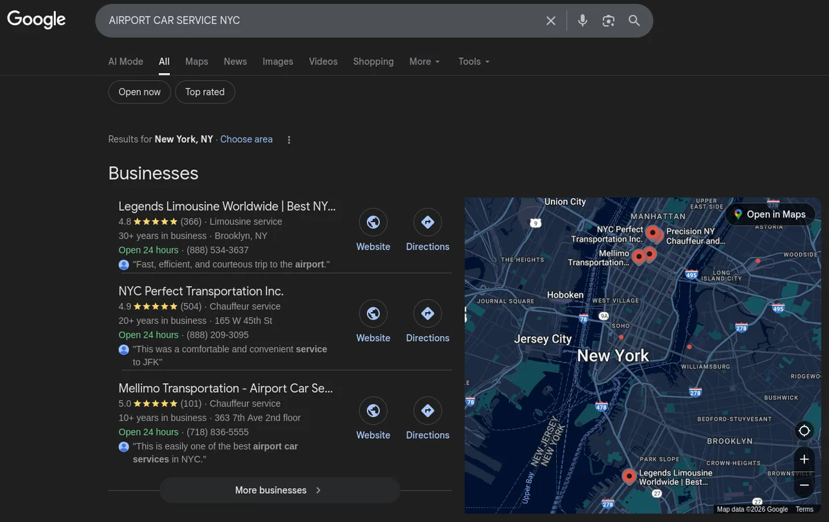 Legends #1 for Airport Car Service NYC